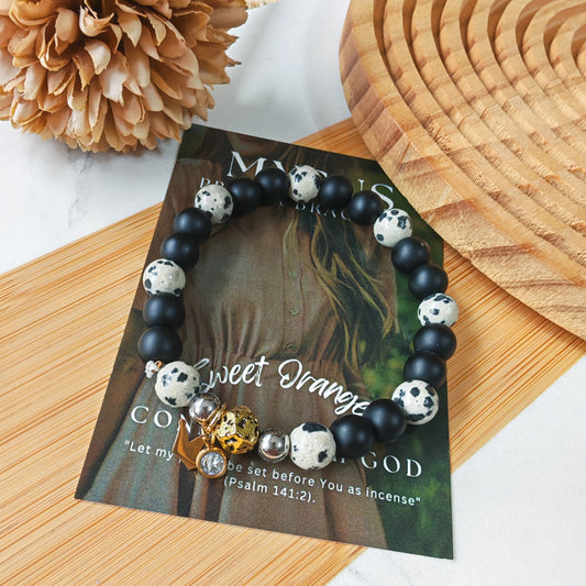 Sweet Orange - Natural stone PRAYER bracelet