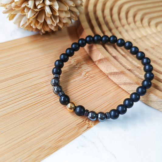 Mustard seed symbol gold bead bracelet