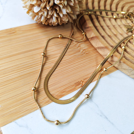 Elegant Bead and heritage steel necklace set