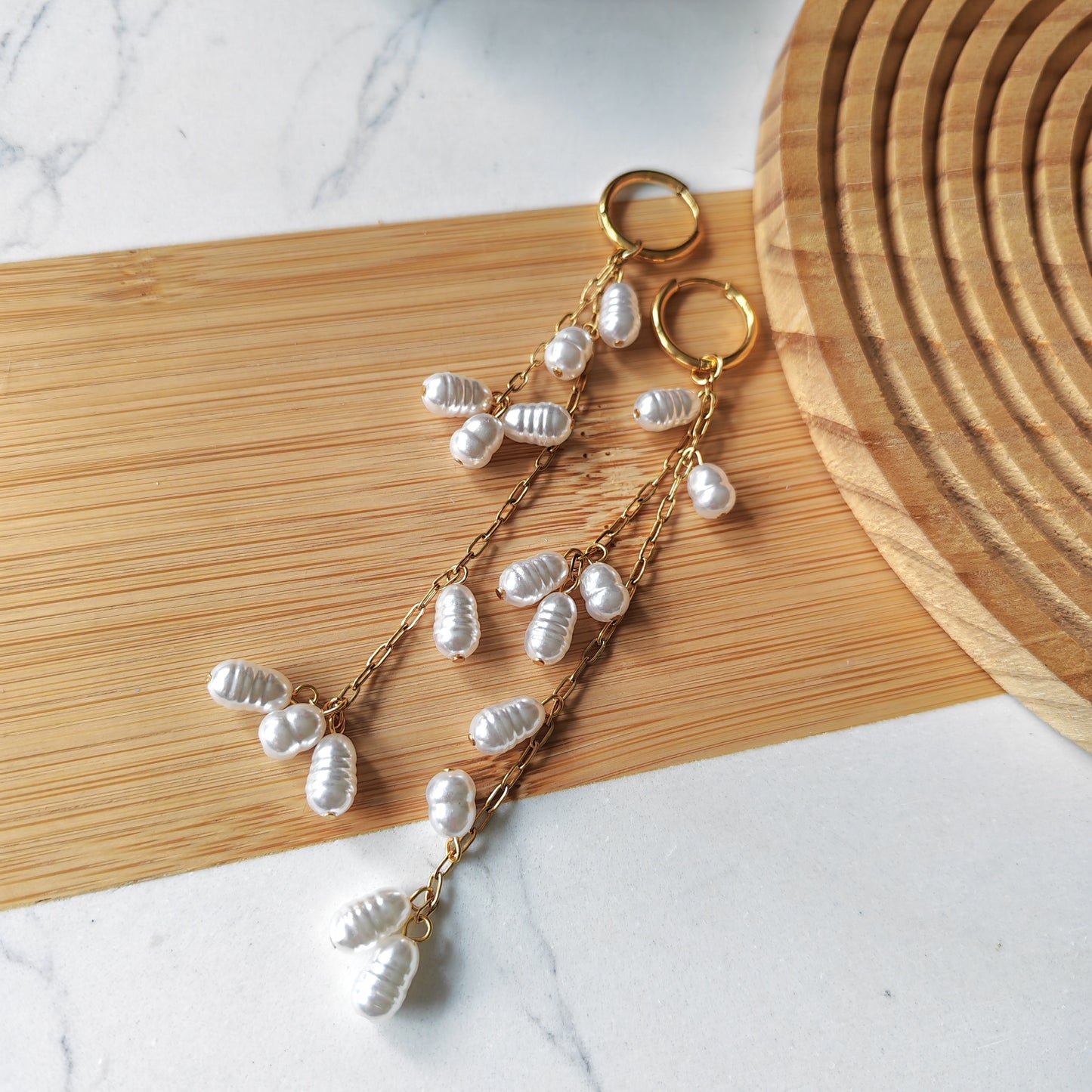 Tassel pearl earrings