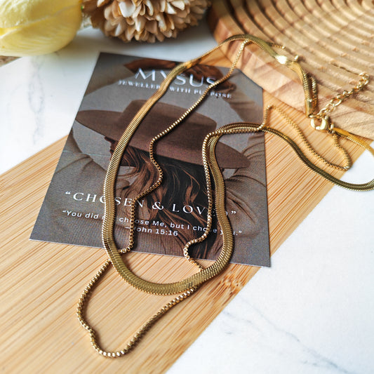 Double Layer snake chain necklace