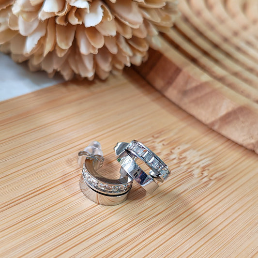 Zirconia stud silver elegant earrings