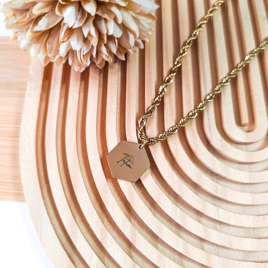 Gold custom pendant and necklace